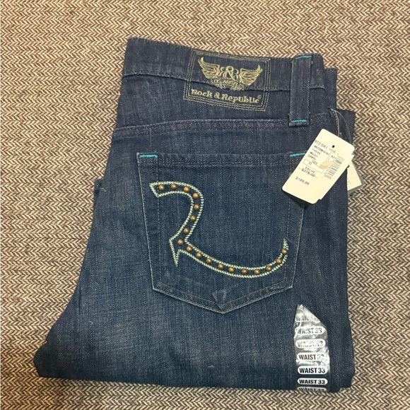 Rock & Republic Other - Rock & Republic Dark Blue Denim with Button Detail